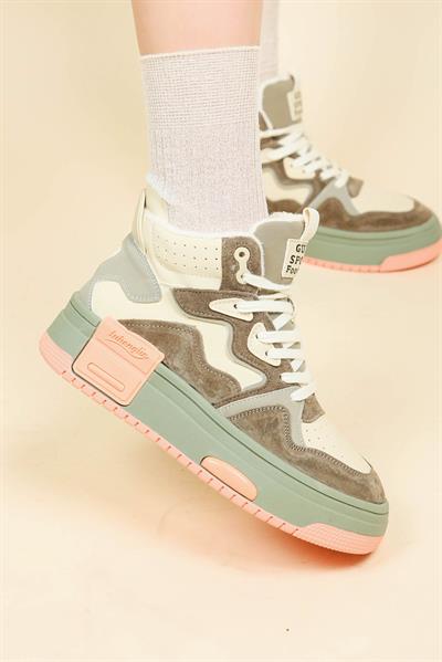 GUJA Garnili Kalın Taban Sneakers YEŞİL