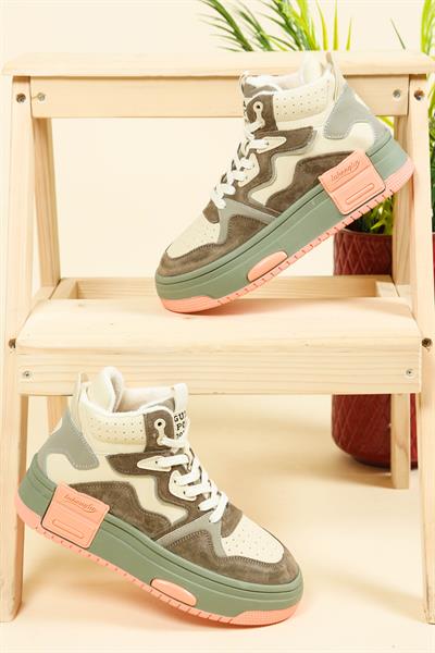 GUJA Garnili Kalın Taban Sneakers YEŞİL