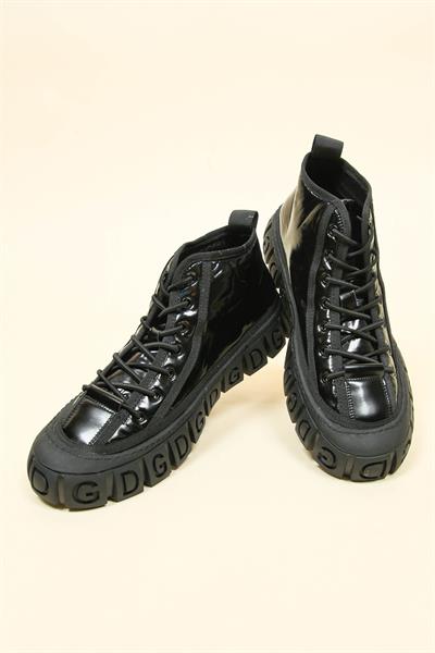 GUJA Metalik Lastik Bağcıklı Erkek Bot SİYAH