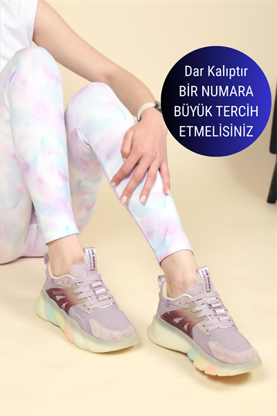 GUJA Nubuk Garnili Triko Kadın Spor Ayakkabı LİLA