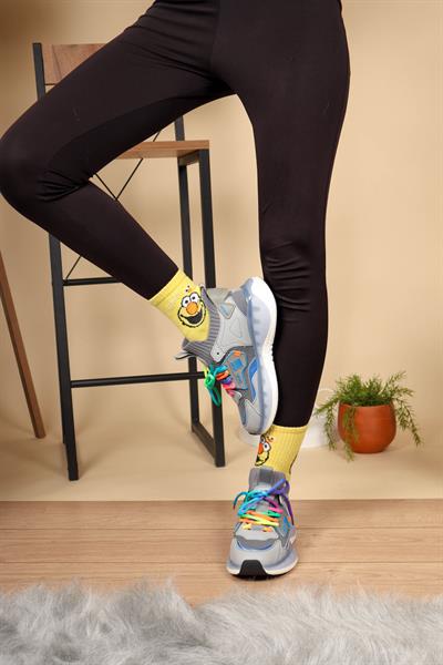 GUJA Renkli Bağcıklı Triko Unisex Spor Ayakkabı GRİ