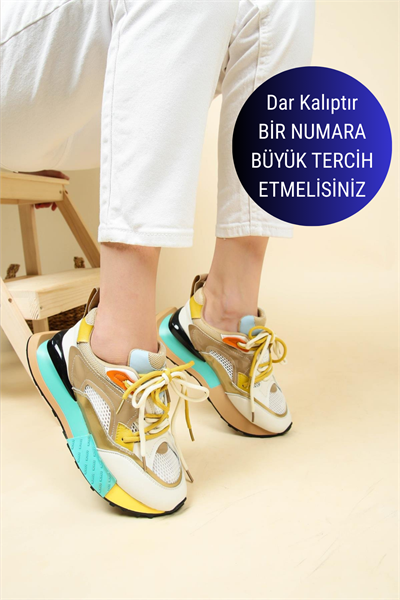 GUJA Rugan Garnili Kadın Spor Ayakkabı BEYAZ