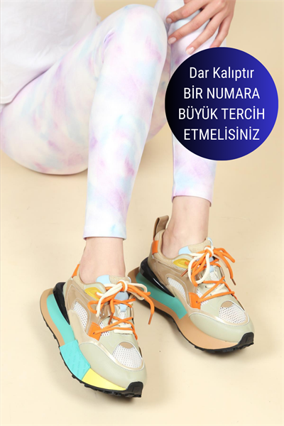 GUJA Rugan Garnili Kadın Spor Ayakkabı BEJ