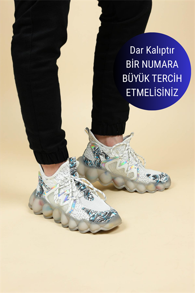 GUJA Şeffaf Taban Triko Erkek Spor Ayakkabı B