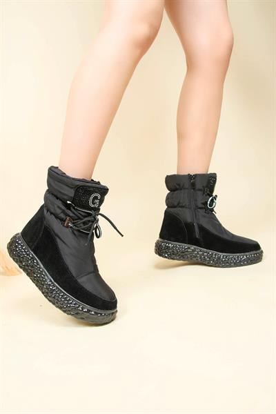 GUJA Süet Garnili Şişme Bot SİYAH