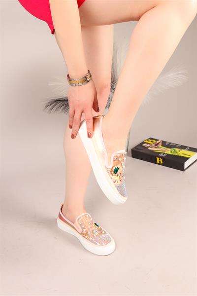 GUMMİ Taş ve İncili Sneakers ROSE