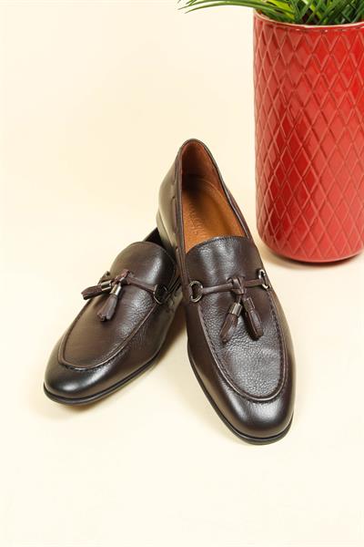 Hakiki Deri Püsküllü Erkek Ayakkabı KAHVE