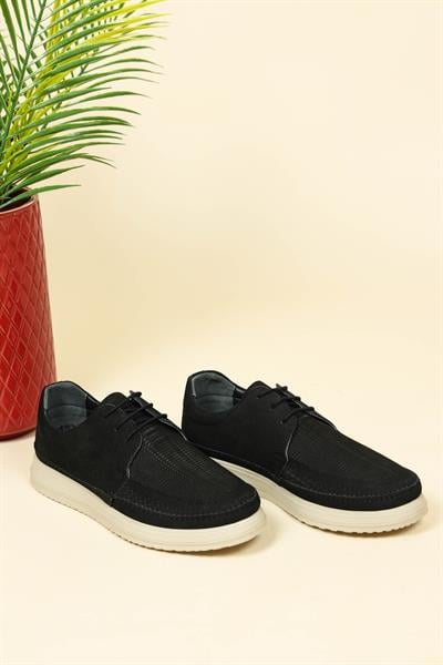 Hakiki Nubuk Lazerli Bağcıklı Erkek Ayakkabı