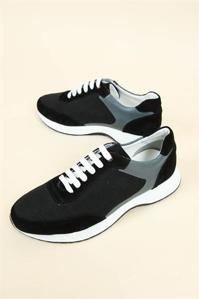 Hakiki Süet Deri Tekstil Garnili Erkek Casual