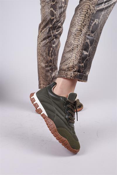 HİMARA Süet-Cilt Garnili Spor Ayakkabı HAKİ