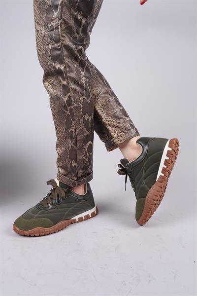 HİMARA Süet-Cilt Garnili Spor Ayakkabı HAKİ