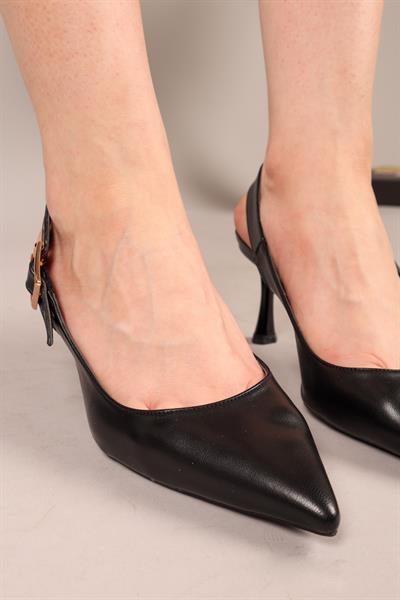 HOLE Kuşgözü Zımbalı Stiletto SİYAH