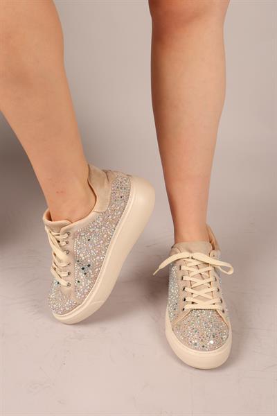 HOLLİS Taşlı Süet Sneakers BEJ