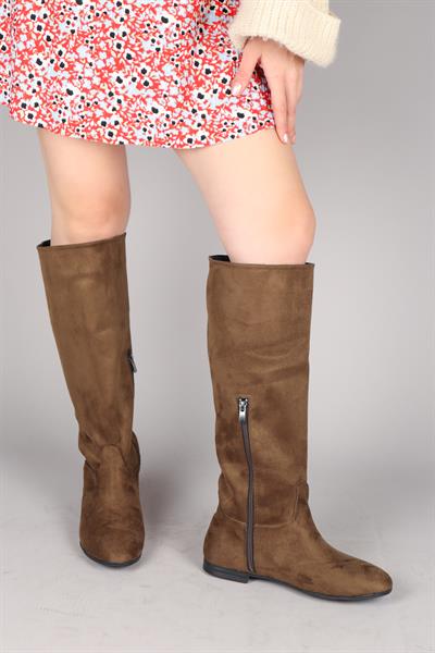 İLSE Düz Süet Çizme HAKİ