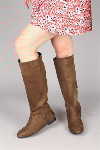 İLSE Düz Süet Çizme HAKİ