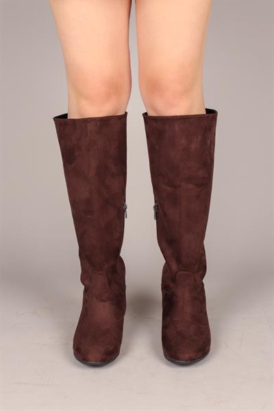 İLSE Düz Süet Çizme KAHVERENGİ