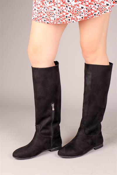 İLSE Düz Süet Çizme SİYAH