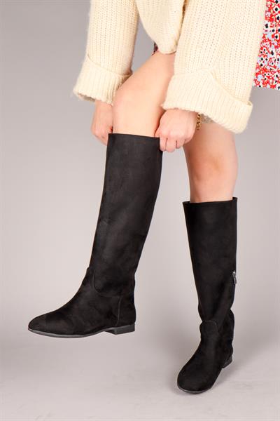 İLSE Düz Süet Çizme SİYAH