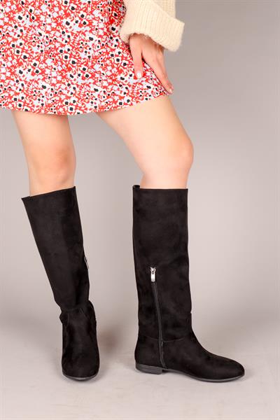 İLSE Düz Süet Çizme SİYAH