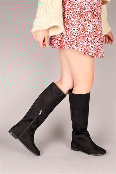 İLSE Düz Süet Çizme SİYAH