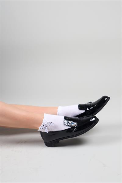 IVANKA Taş Tokalı Rugan Babet SİYAH