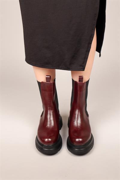 JANA Lastik Detaylı Uzun Bot BORDO