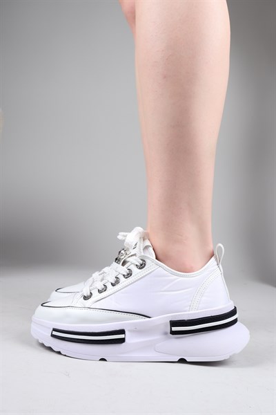 JEM Cilt Garnili Kalın Tabanlı Paraşüt Sneakers BEYAZ