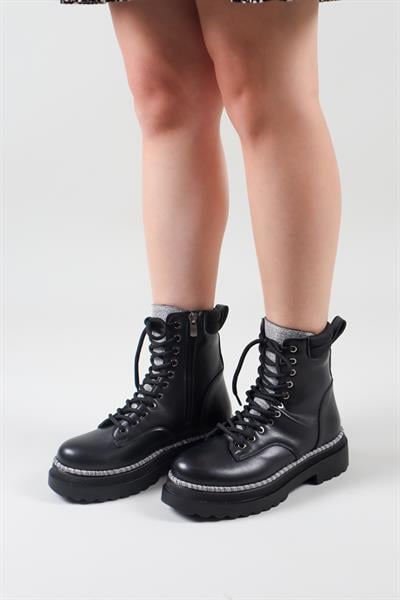 JETKA Bağcıklı Kadın Bot SİYAH