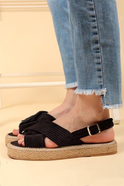 Kadife Çapraz Sandelet SİYAH