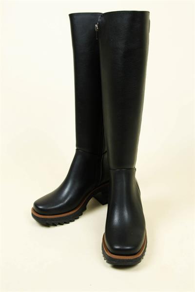 Kalın Topuklu Cilt Çizme  SİYAH