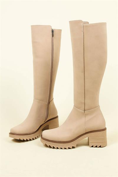 Kalın Topuklu Nubuk Çizme TEN