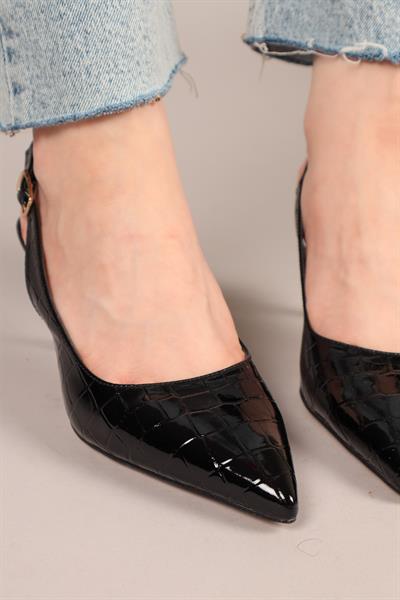 KASTOR Rugan Kroko Stiletto SİYAH