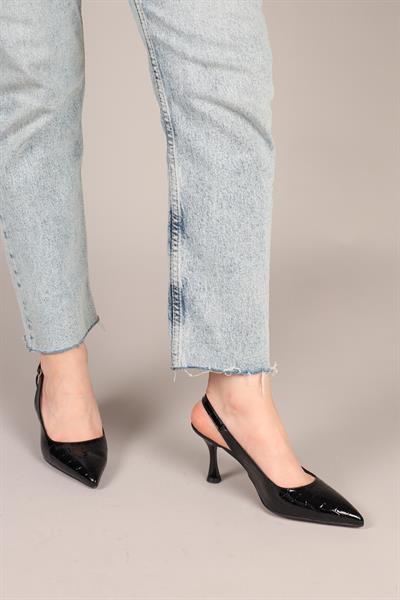 KASTOR Rugan Kroko Stiletto SİYAH