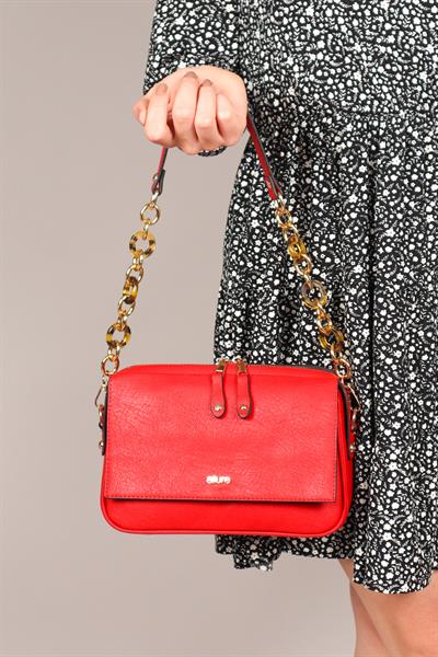 Kemik Halkalı Çanta KIRMIZI