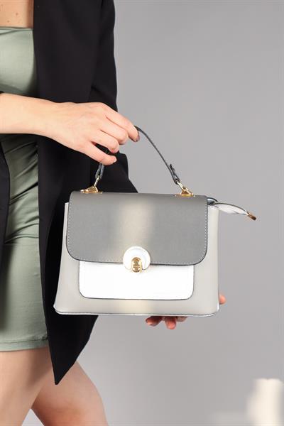 Kilit Kapaklı Çanta GRİ