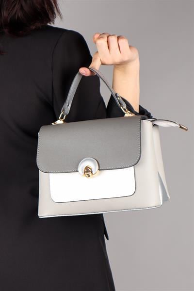 Kilit Kapaklı Çanta GRİ