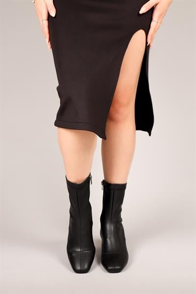 LEA Cilt Strech Topuklu Bot SİYAH