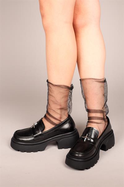 LEİRE Yıldız Tokalı Loafer SİYAH