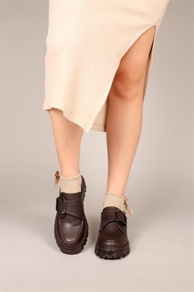 LİESEL Cırtlı Kadın Ayakkabı KAHVERENGİ