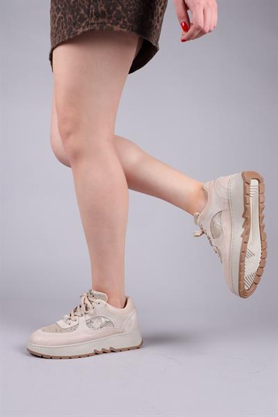 LİLY Süet Cilt Garnili Sneakers TEN