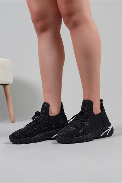 LUCİE Taşlı Spor Ayakkabı SİYAH