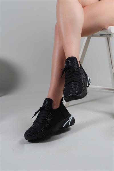 LUCİE Taşlı Spor Ayakkabı SİYAH