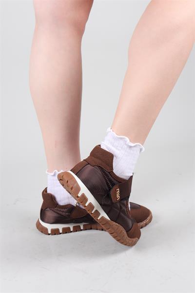 MADRE Cırtlı Süet Garnili  Paraşüt Babet KAHVERENGİ