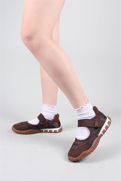 MADRE Cırtlı Süet Garnili  Paraşüt Babet KAHVERENGİ