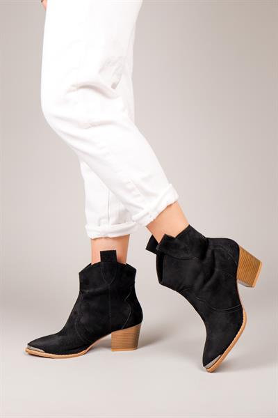 MAİR Topuklu Western Bot SİYAH