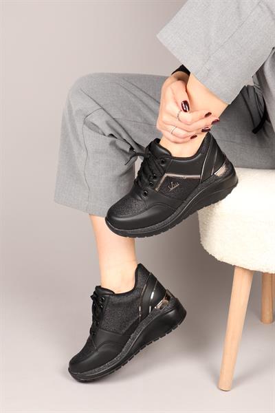 MARISOL Simli Kadın Spor Ayakkabı SİYAH