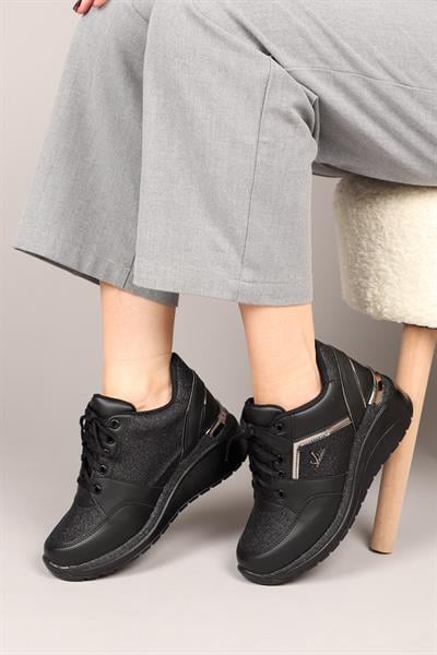 MARISOL Simli Kadın Spor Ayakkabı SİYAH