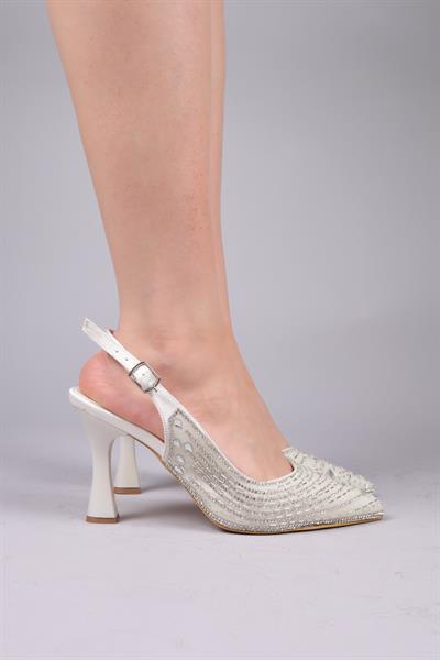 MELK Damla Taşlı Arka Açık Stiletto SEDEF
