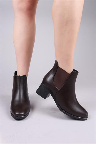 MİLDURA Lastikli Alçak Topuklu Bot KAHVERENGİ