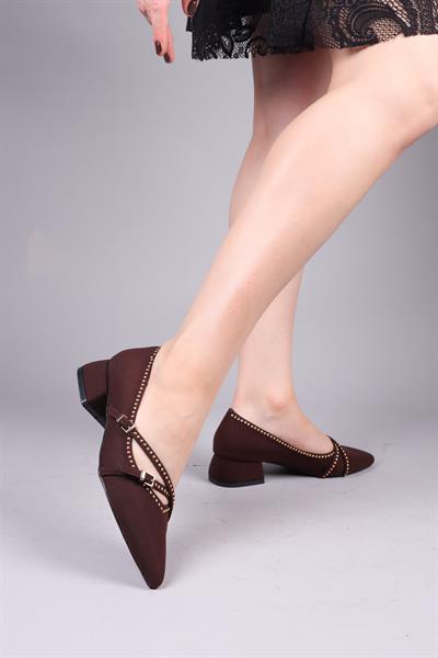 NERA Alçak Topuklu Ayakkabı KAHVERENGİ